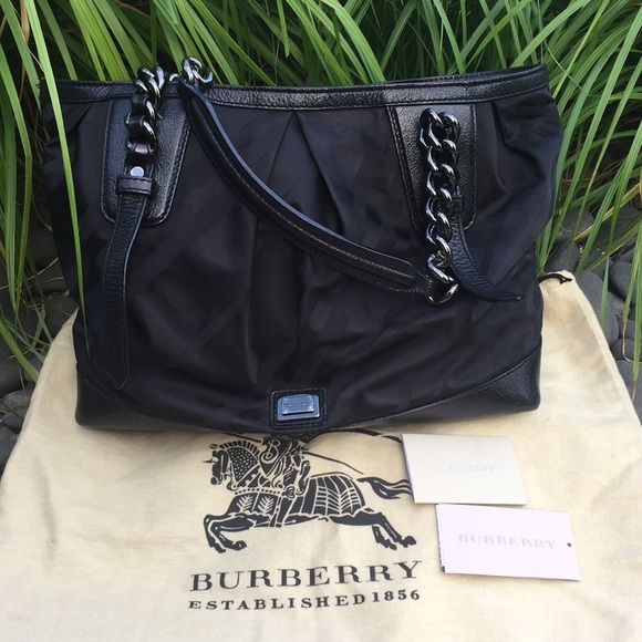 Burberry Handbags - Burberry Torbit Tote Black Chain Tote